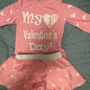 Pink Baby outfit with Heart Design and tutu